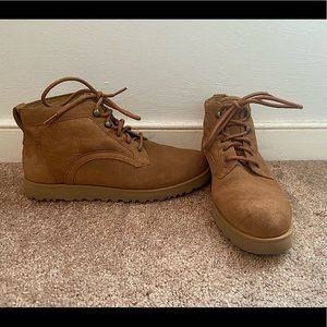 UGG Suede Booties, Brown, with Wool-Lining